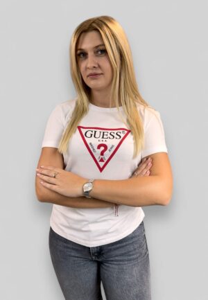 biała koszulka guess